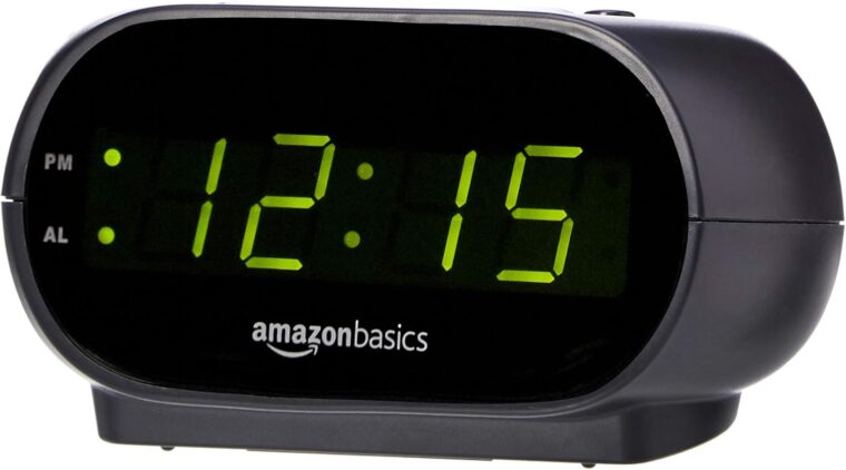 Basics Small Digital Oval Alarm Clock
