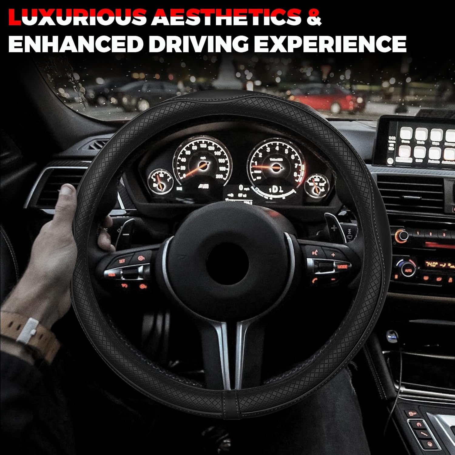 Microfiber Leather Steering Wheel Covers - Image 2