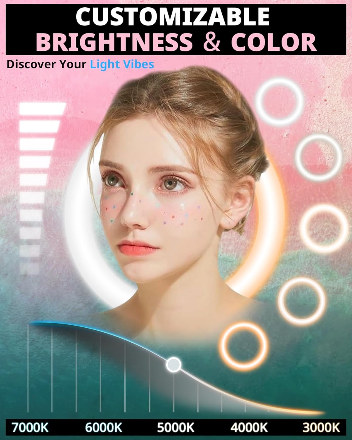 UBeesize 12'' Selfie Ring Light with 62’’ Tripod Stand for Video Recording, Live Streaming - Image 4