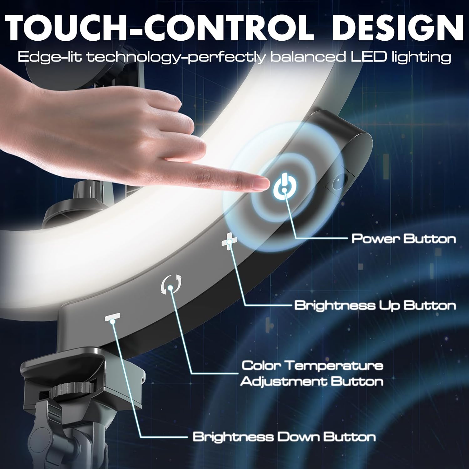 UBeesize 12'' Selfie Ring Light with 62’’ Tripod Stand for Video Recording, Live Streaming - Image 5