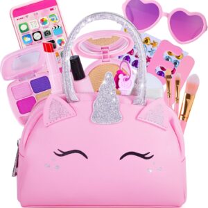 Play Makeup Kit for Little Girls with Unicorn Purse